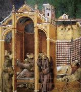 GIOTTO di Bondone Apparition to Fra Agostino and to Bishop Guido of Arezzo oil painting on canvas